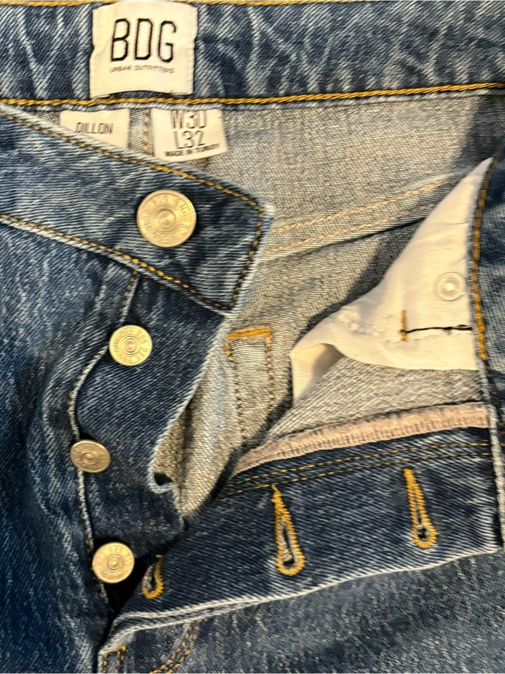 BDG Urban Outfitters Light Blue Straight Leg Denim Jeans